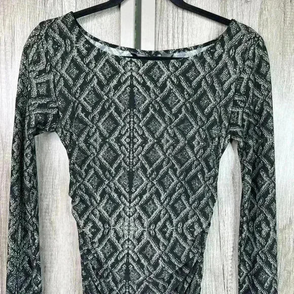 KamaliKulture Dress Small Ruched Long Sleeves Knee Length Stretch - Picture 2 of 8